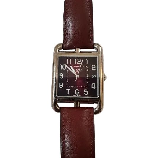 Montre HERMÈS en acier, cuir et quartz - Castafiore