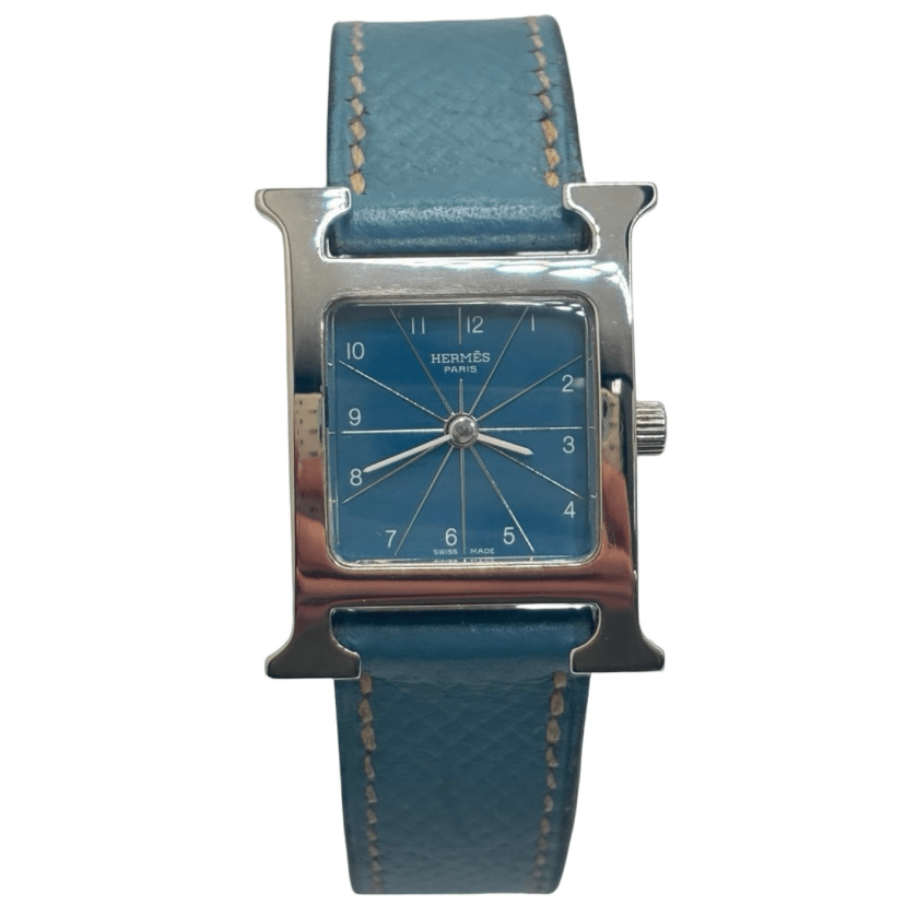 Montre HERMÈS Heure H en acier et cuir