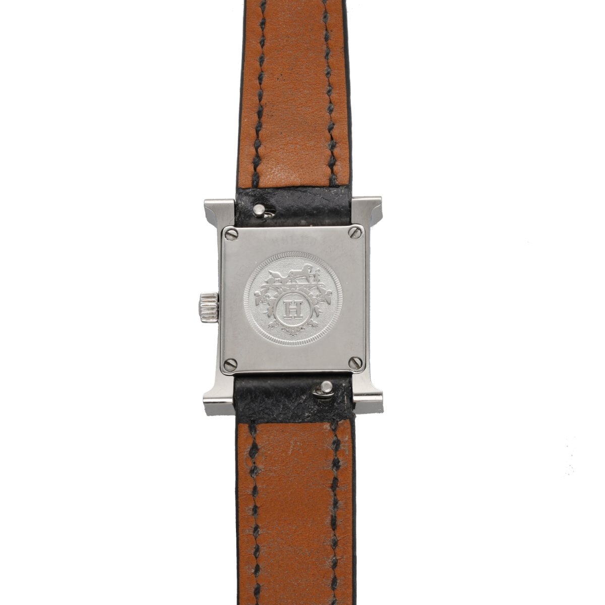 Montre HERMÈS "Heure H Mini" en acier et cuir - Castafiore