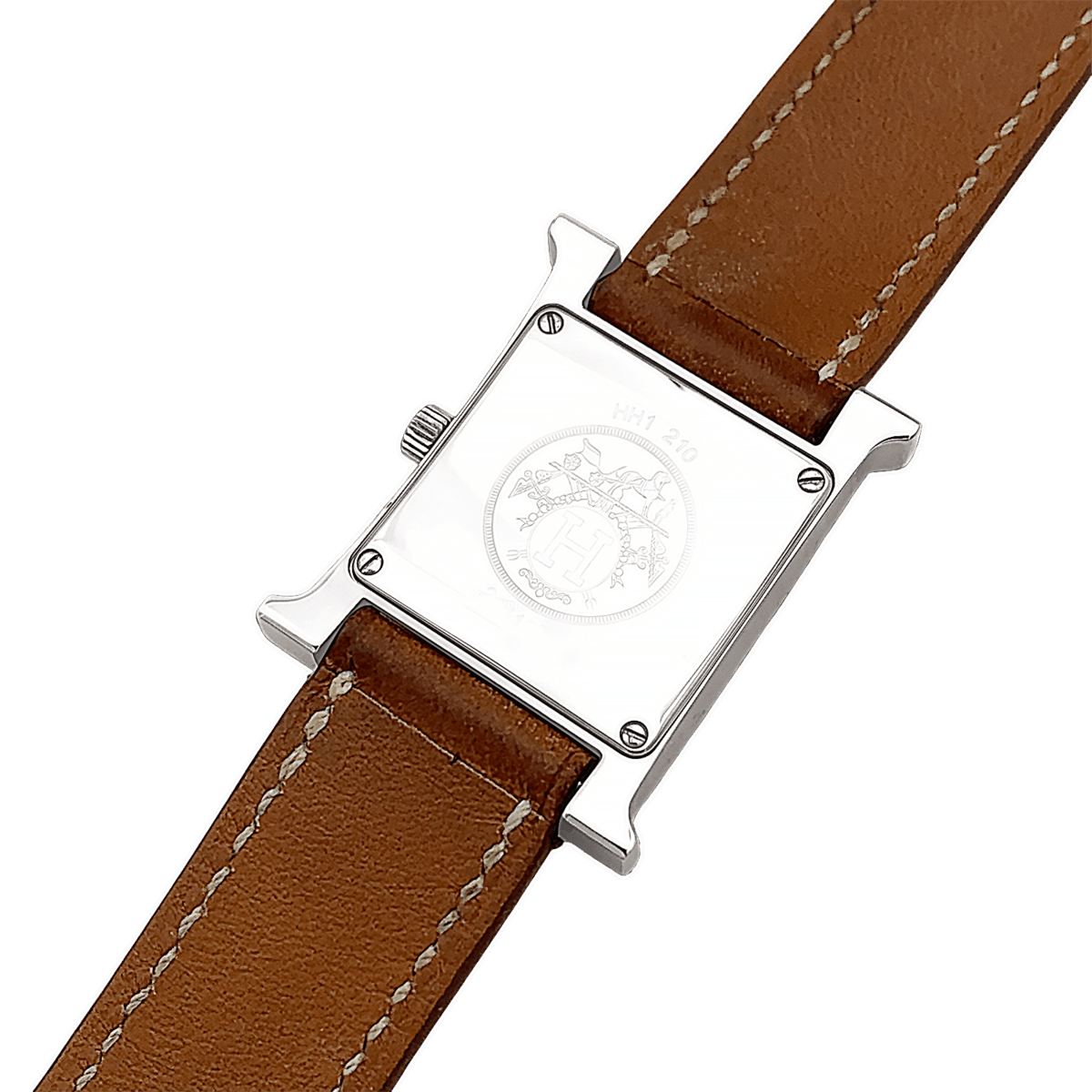 Montre HERMÈS "Heure H" PM en acier et cuir - Castafiore