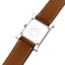 Montre HERMÈS "Heure H" PM en acier et cuir - Castafiore