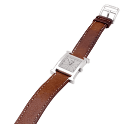 Montre HERMÈS "Heure H" PM en acier et cuir - Castafiore