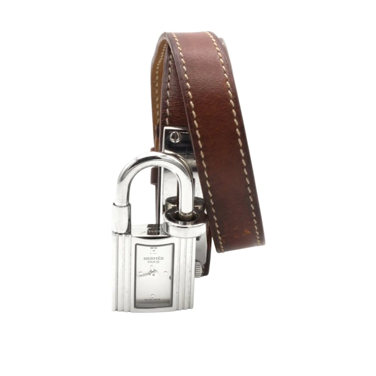 Montre HERMÈS "Kelly" en acier et cuir - Castafiore