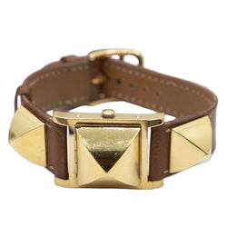 Montre HERMÈS "Médor" en acier, cuir et quartz - Castafiore