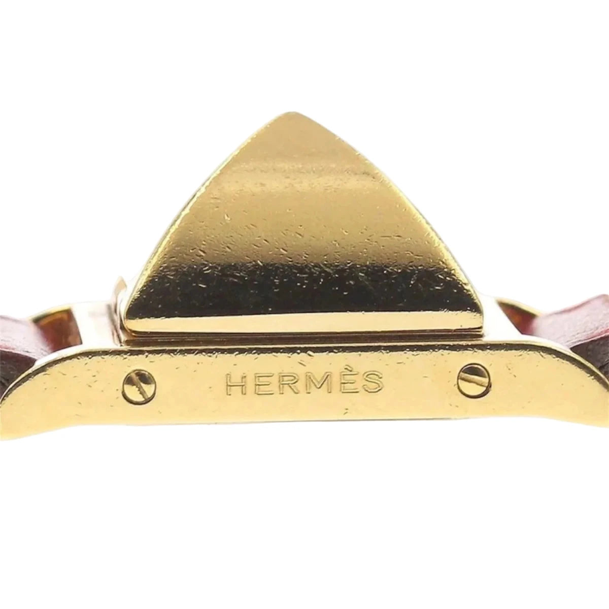 Montre HERMÈS "Médor" plaqué or et cuir - Castafiore