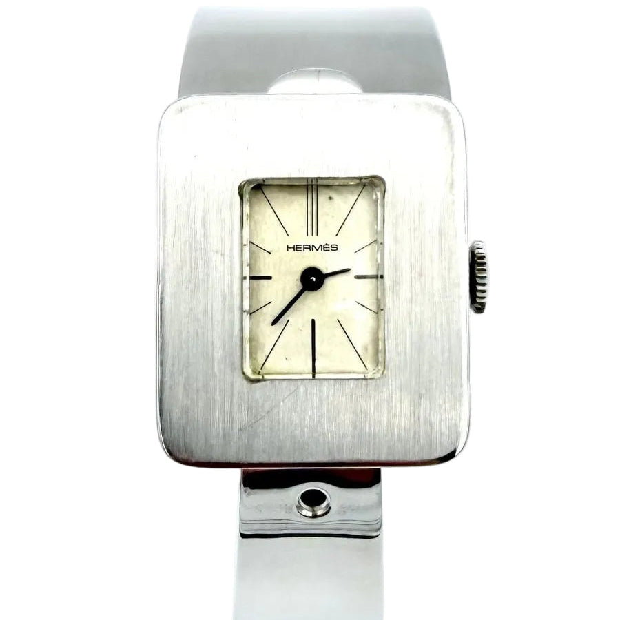 Montre HERMES vintage en argent vers 1970 - Castafiore