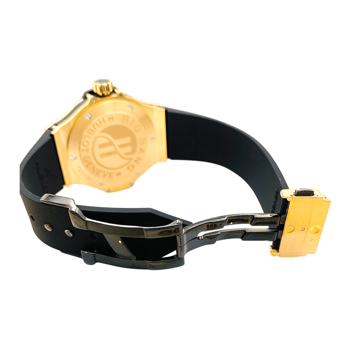 Montre HUBLOT "Big Bang Original Gold Diamonds" en or rose, acier, caoutchouc, titane et diamants - Castafiore