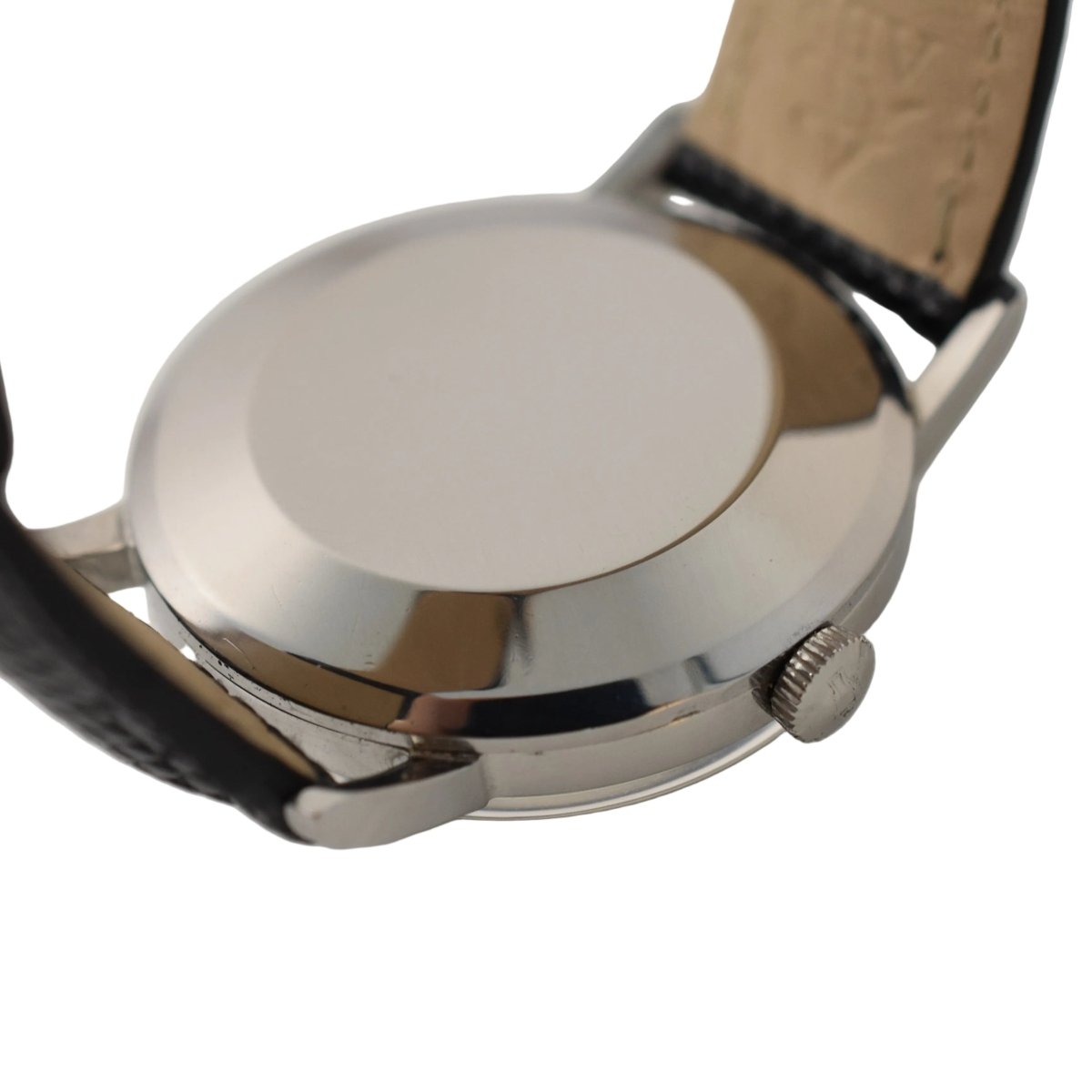 Montre IWC "Classique" en acier, argent et cuir - Castafiore