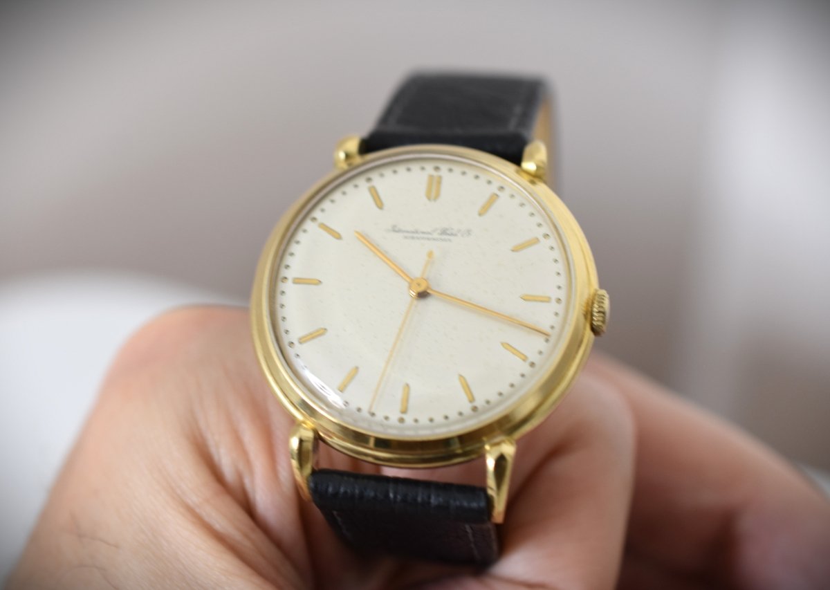 Montre IWC en or jaune et cuir