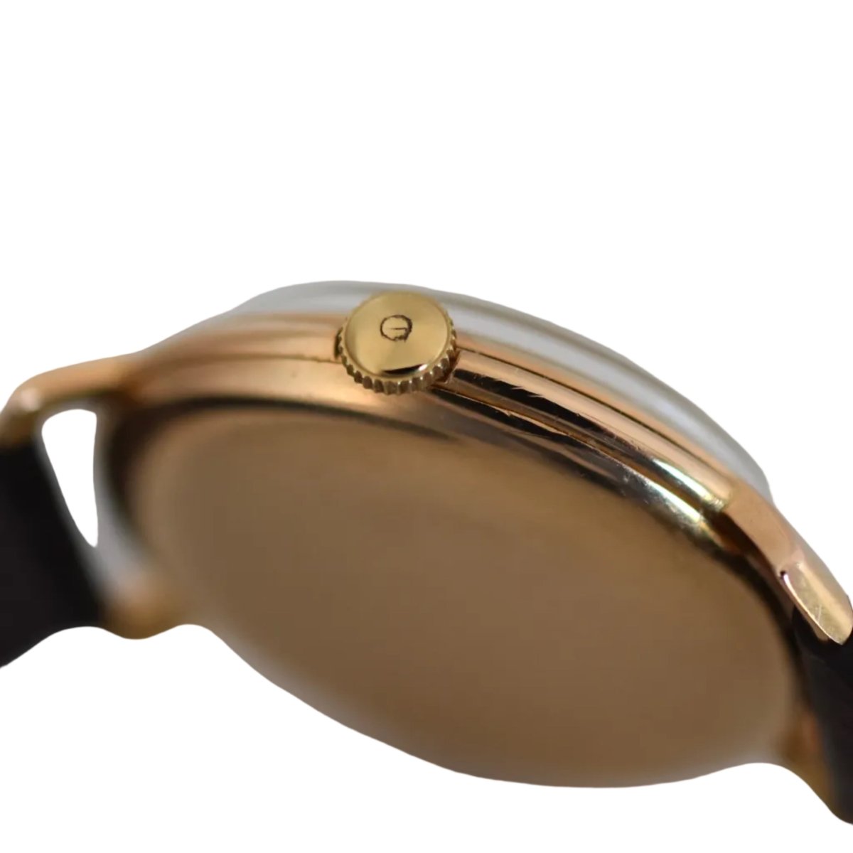 Montre IWC "Jumbo Shark Fin" en or rose, acier et cuir - Castafiore