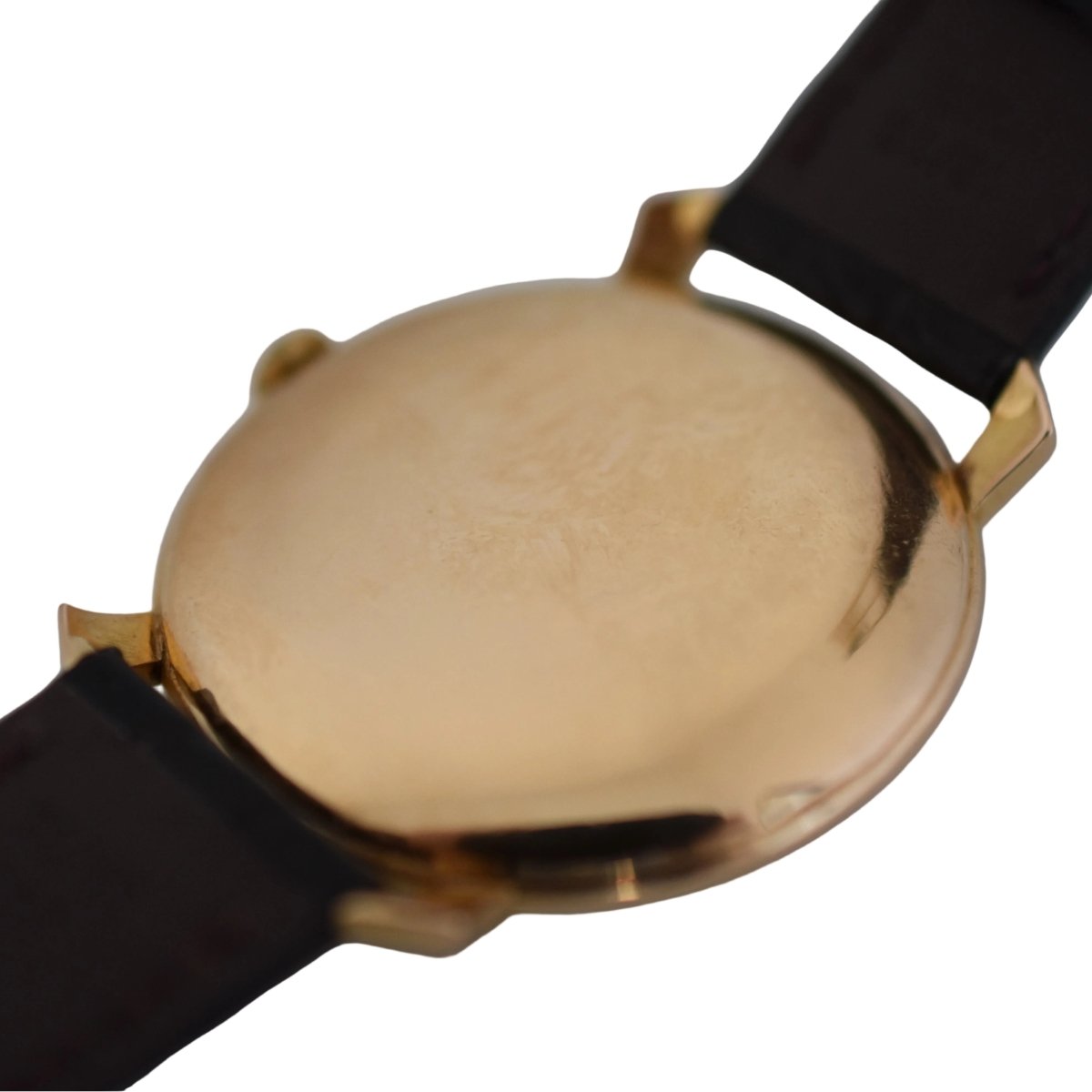 Montre IWC "Jumbo Shark Fin" en or rose, acier et cuir - Castafiore