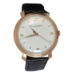 Montre IWC "Jumbo Shark Fin" en or rose, acier et cuir - Castafiore