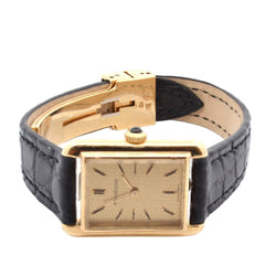 Montre JAEGER - LECOULTRE en or jaune et cuir - Castafiore