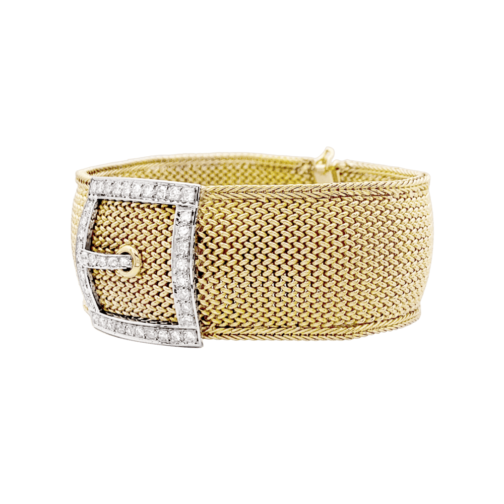 Montre JAEGER-LECOULTRE en or jaune, or blanc et diamants - Castafiore