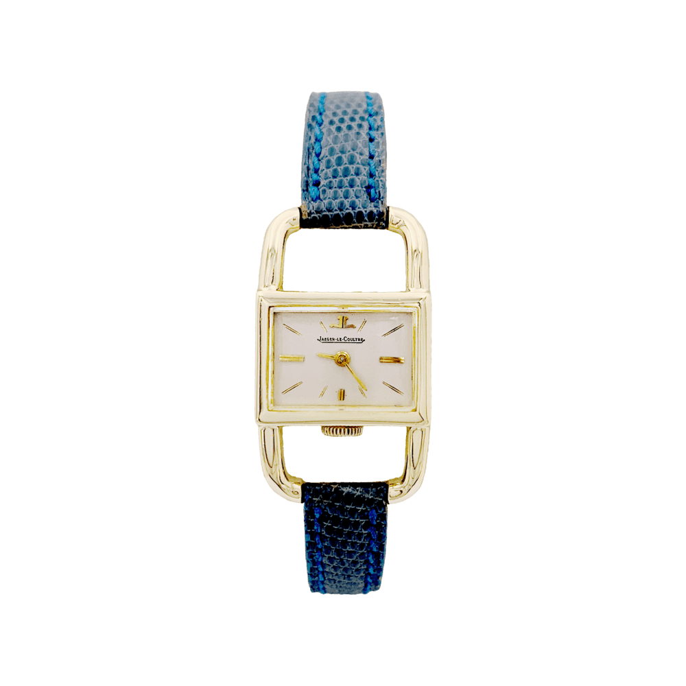 Montre JAEGER - LECOULTRE "Etrier" en or jaune et cuir - Castafiore