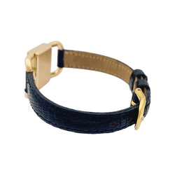 Montre JAEGER - LECOULTRE, "Etrier", en or rose et cuir - Castafiore