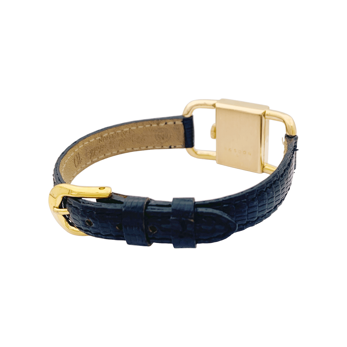 Montre JAEGER - LECOULTRE, "Etrier", en or rose et cuir - Castafiore