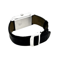 Montre JAEGER - LECOULTRE "Grande Rverso 986 Duodate" en acier et cuir - Castafiore