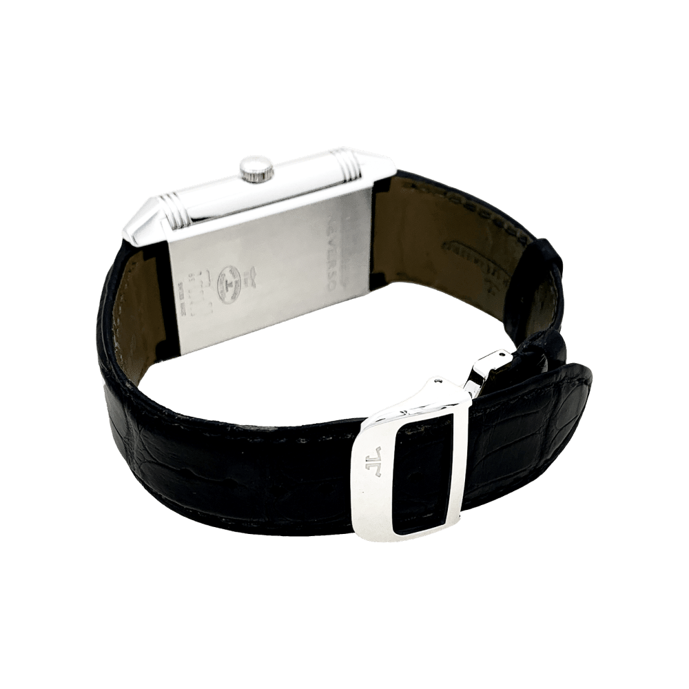 Montre JAEGER - LECOULTRE "Grande Rverso 986 Duodate" en acier et cuir - Castafiore