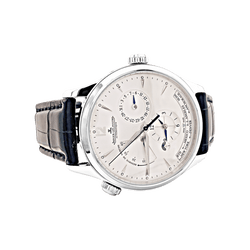 Montre JAEGER-LECOULTRE "Master Control Geographic" en acier et cuir - Castafiore