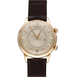 Montre JAEGER-LECOULTRE "Memovox" en or rose et cuir - Castafiore