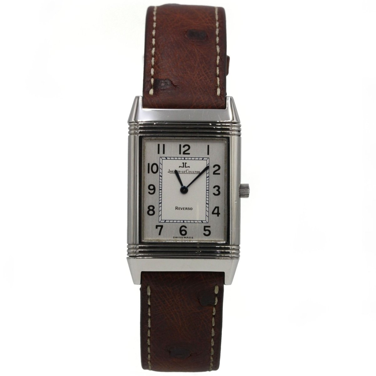 Montre JAEGER-LECOULTRE "Reverso Classique" en acier et cuir - Castafiore
