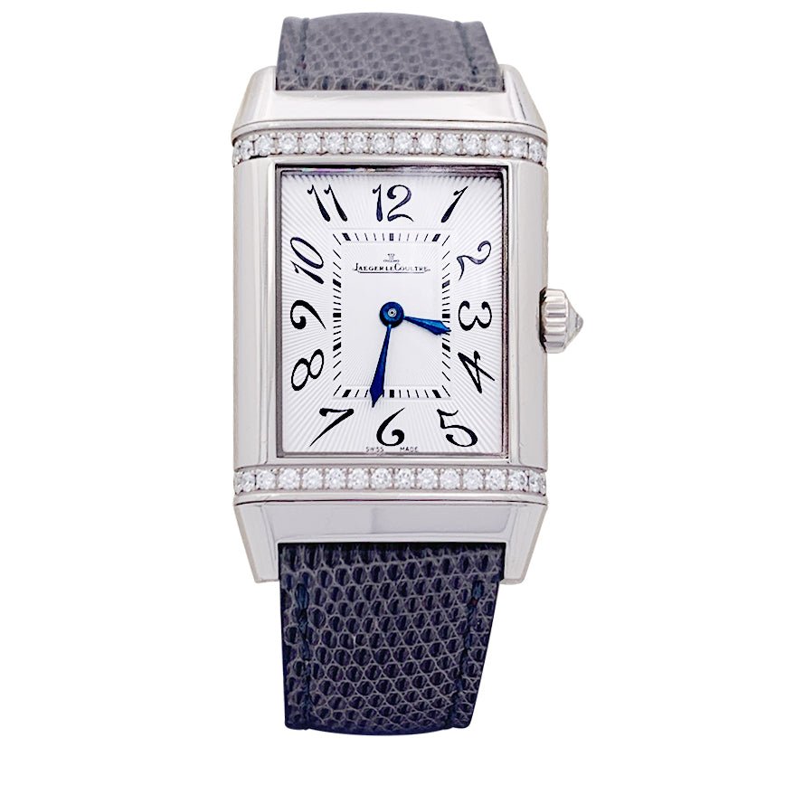 Montre JAEGER LECOULTRE, "Reverso Duetto", en or blanc et diamant - Castafiore