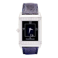 Montre JAEGER LECOULTRE, "Reverso Duetto", en or blanc et diamant - Castafiore