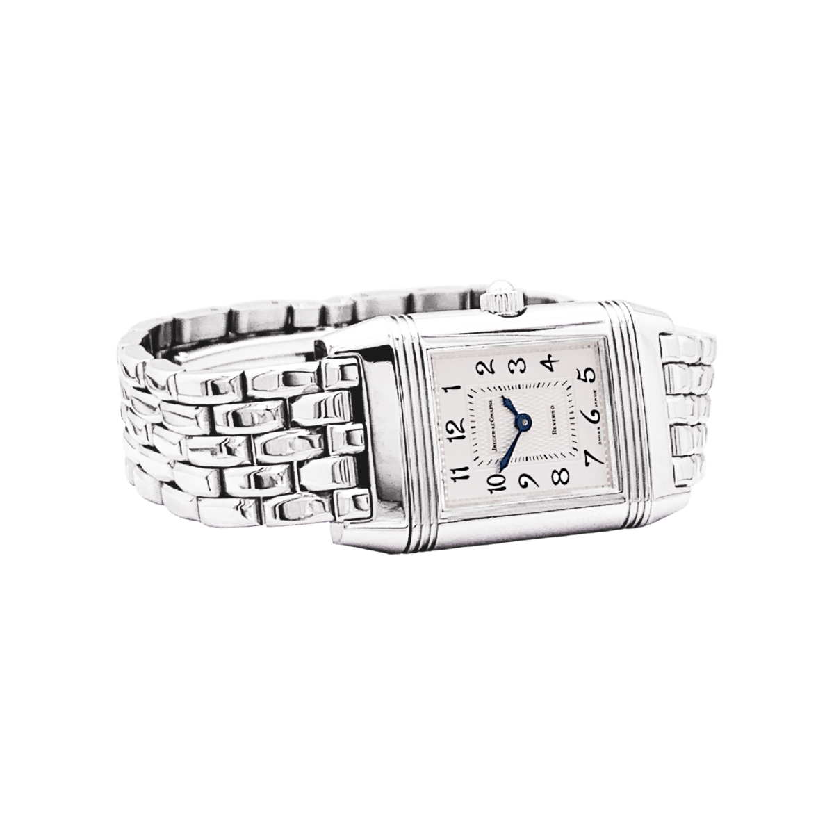 Montre JAEGER LECOULTRE "Reverso Duetto" PM en acier et diamants - Castafiore