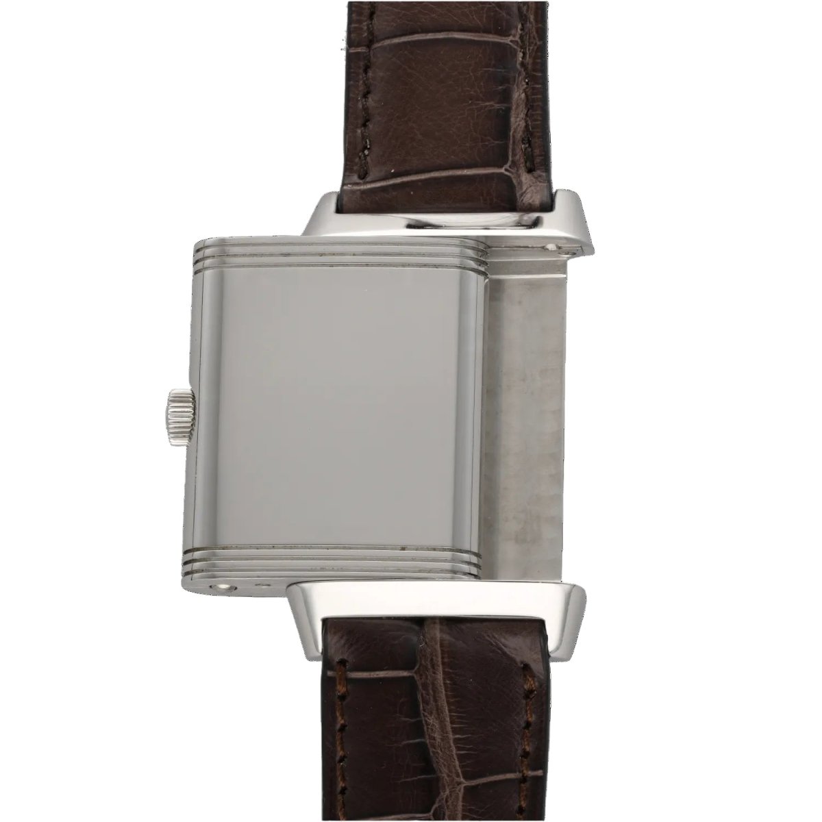 Montre JAEGER-LECOULTRE "Reverso" GM en acier et cuir - Castafiore