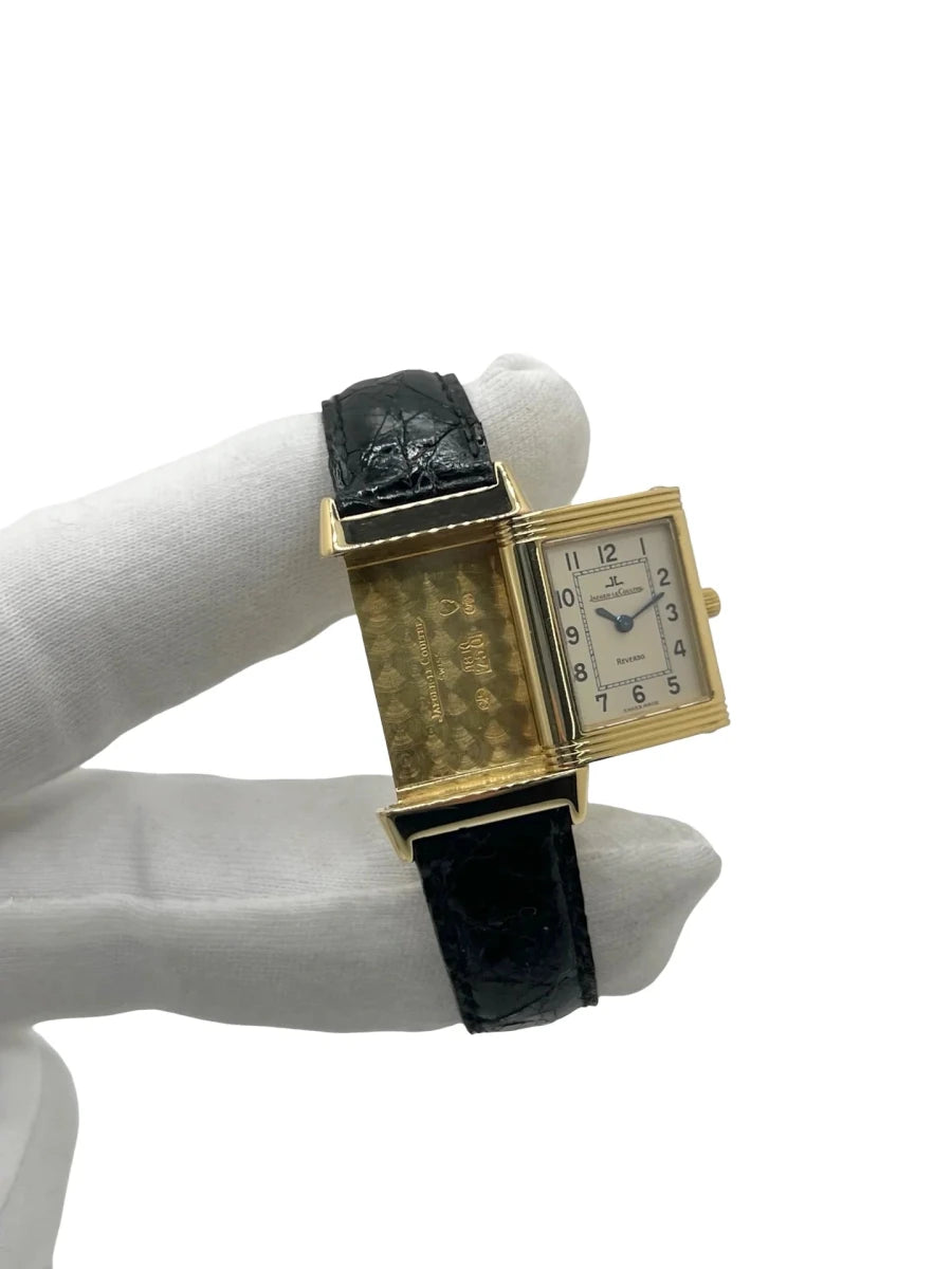 Montre JAEGER-LECOULTRE "Reverso Lady" en or jaune et cuir - Castafiore