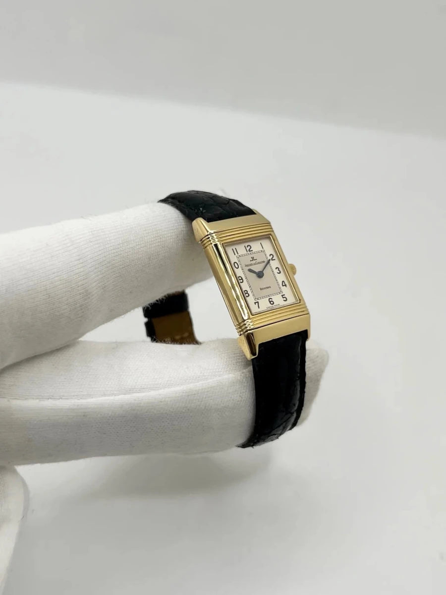 Montre JAEGER-LECOULTRE "Reverso Lady" en or jaune et cuir - Castafiore