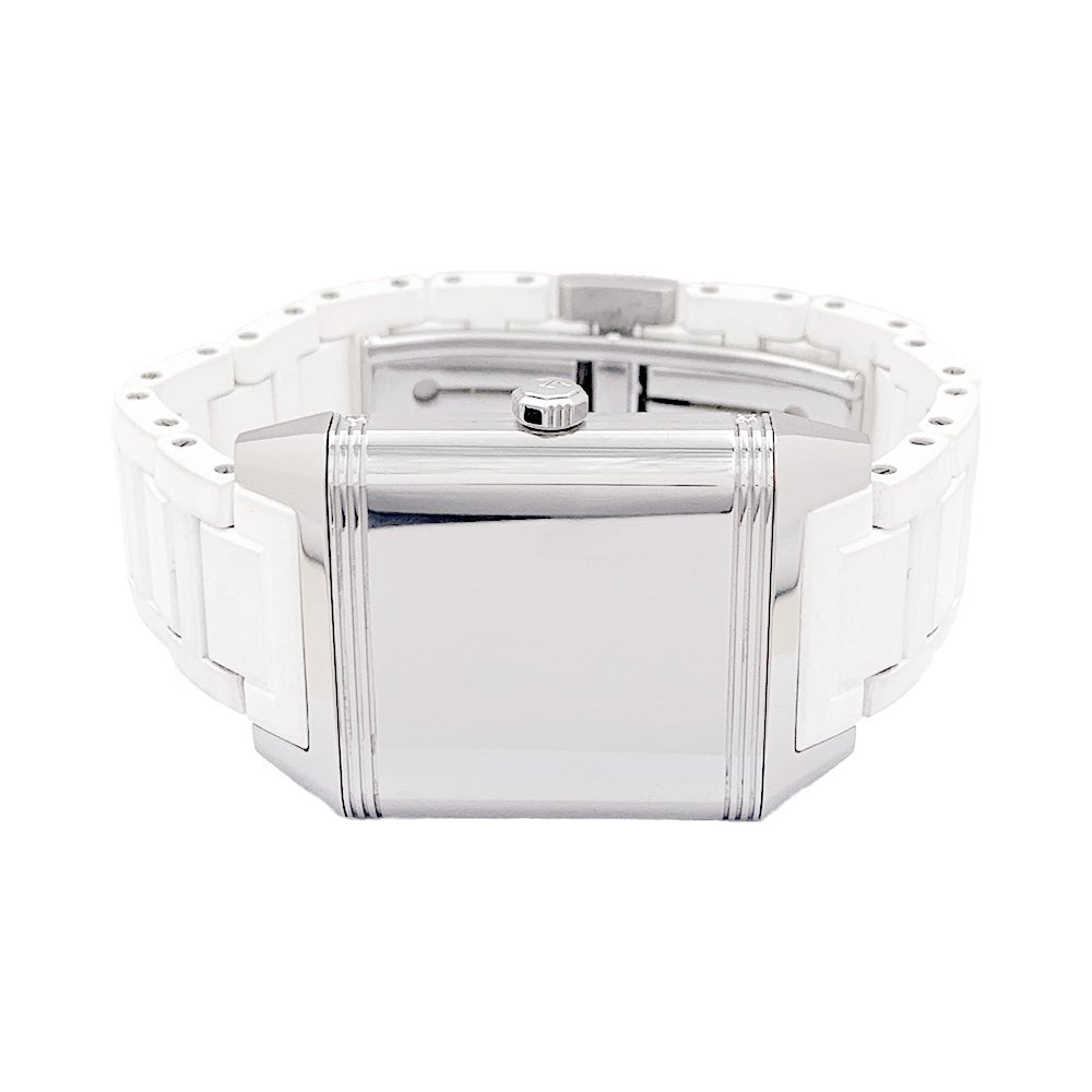 Montre Jaeger Lecoultre "Reverso Squadra" steel, diamonds, caoutchouc. - Castafiore