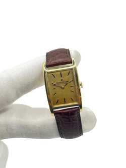 Montre JAEGER-LECOULTRE "Tank Vintage" en or jaune, acier et cuir - Castafiore