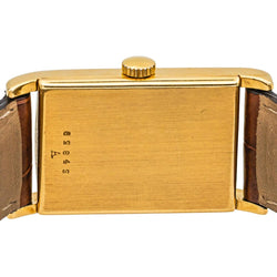 Montre JAEGER - LECOULTRE "Vintager" en or jaune, saphir et cuir - Castafiore