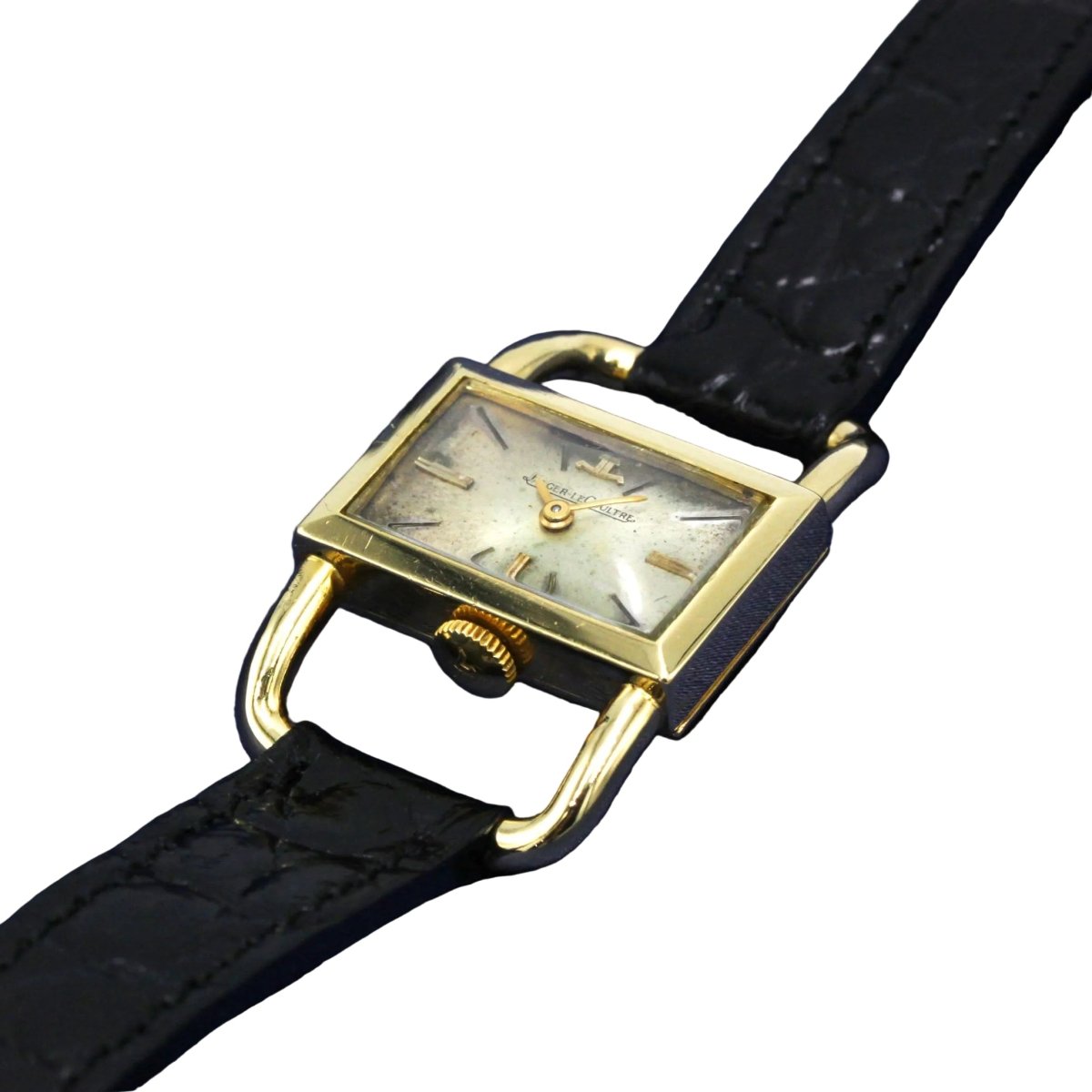 Montre JAEGER LECOULTRE X HERMÈS "Étrier" en or jaune et cuir - Castafiore