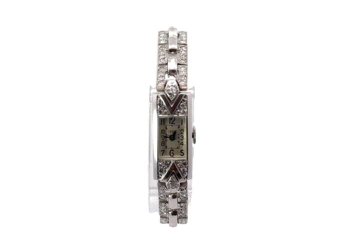 Montre Leroy & Fils diamants en or 18k et platine - Castafiore