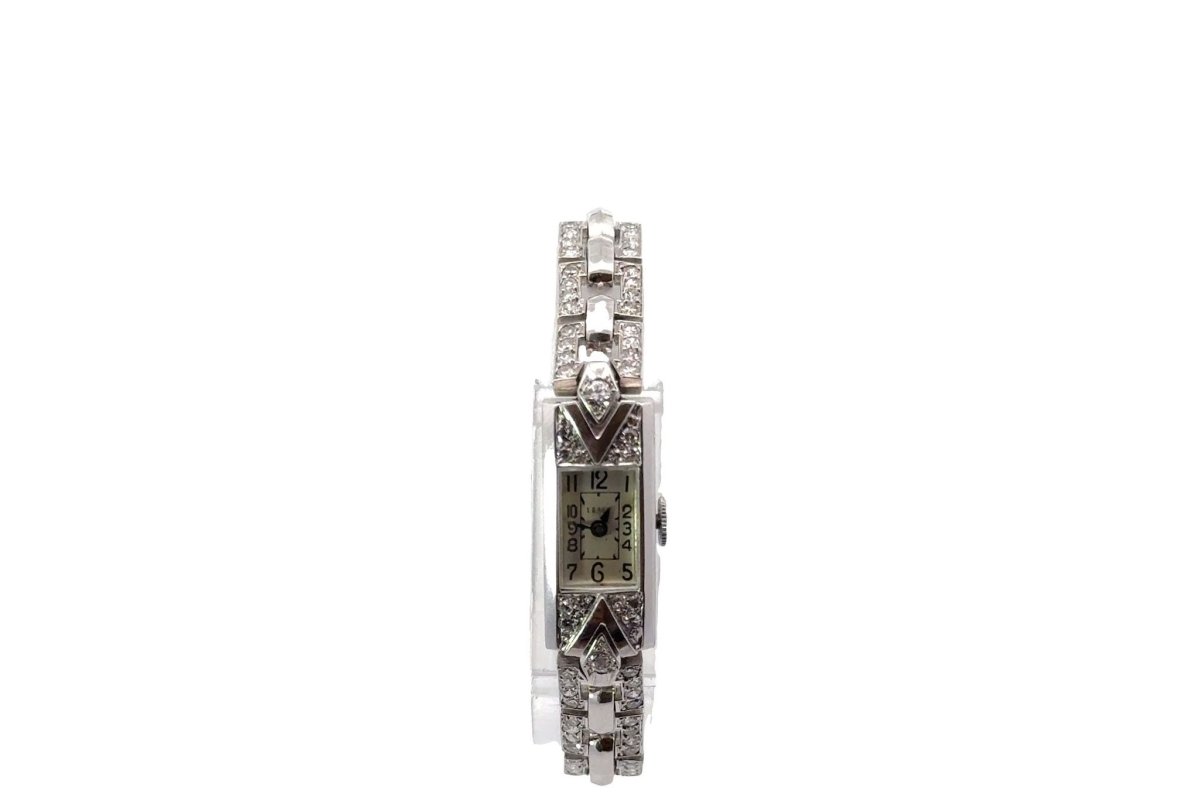 Montre Leroy & Fils diamants en or 18k et platine - Castafiore