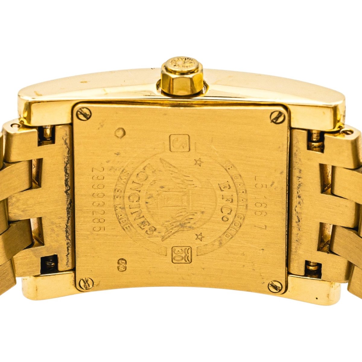 Montre LONGINES "Dolce Vita Square" en or jaune, quartz et diamants - Castafiore