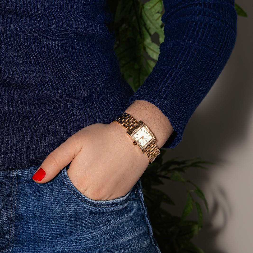 Montre LONGINES "Dolce Vita Square" en or jaune, quartz et diamants - Castafiore