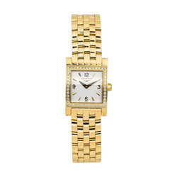 Montre LONGINES "Dolce Vita Square" en or jaune, quartz et diamants - Castafiore