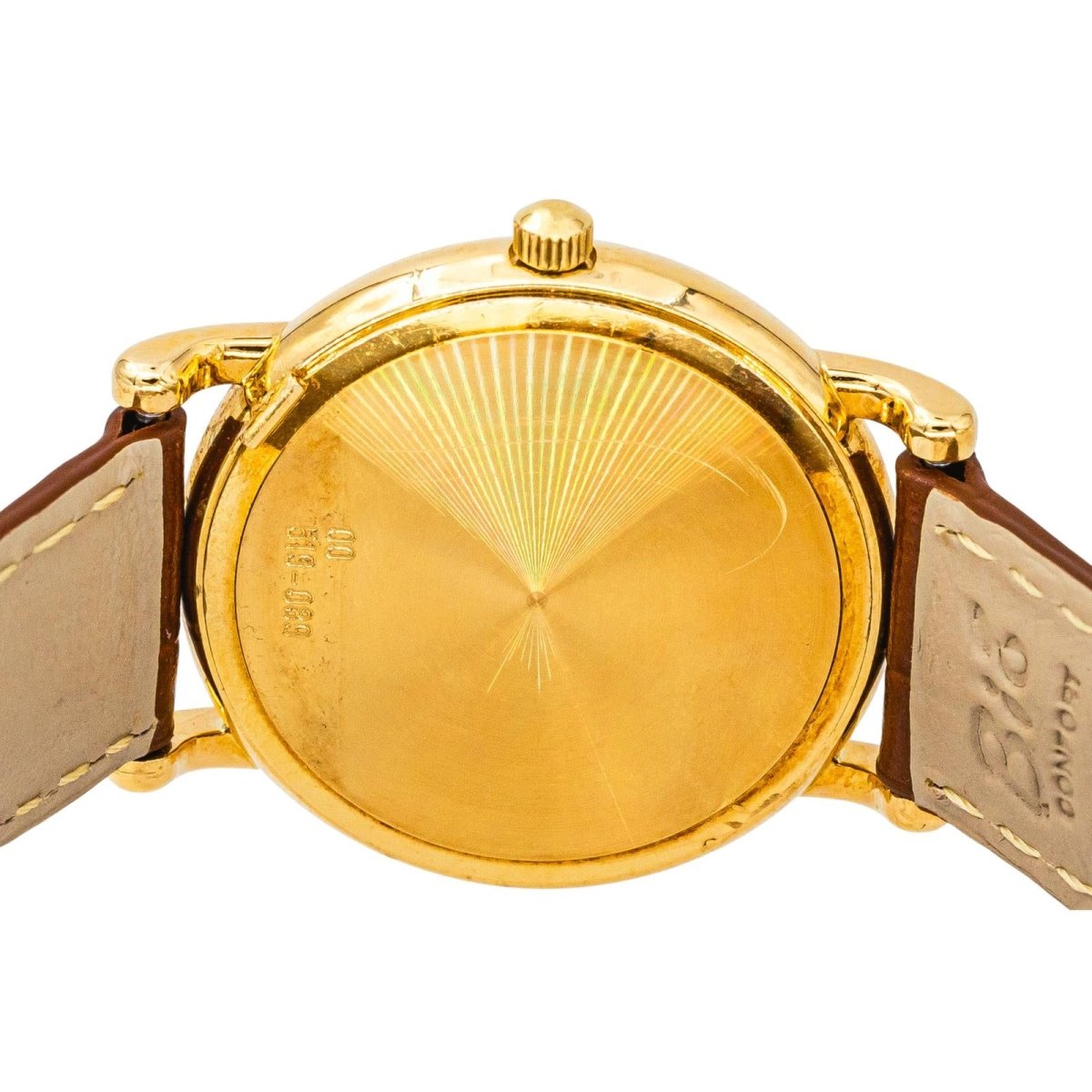 Montre LONGINES en or jaune, cuir et quartz - Castafiore