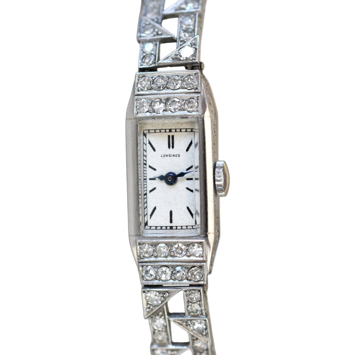 Montre LONGINES en platine, acier et diamants - Castafiore