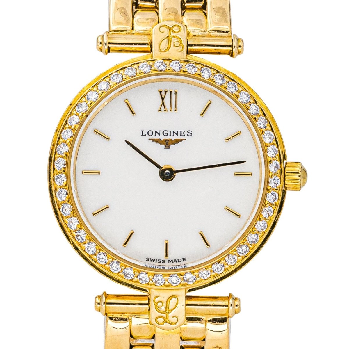Montre LONGINES "La Grande Classique" en or jaune, quartz et diamants - Castafiore