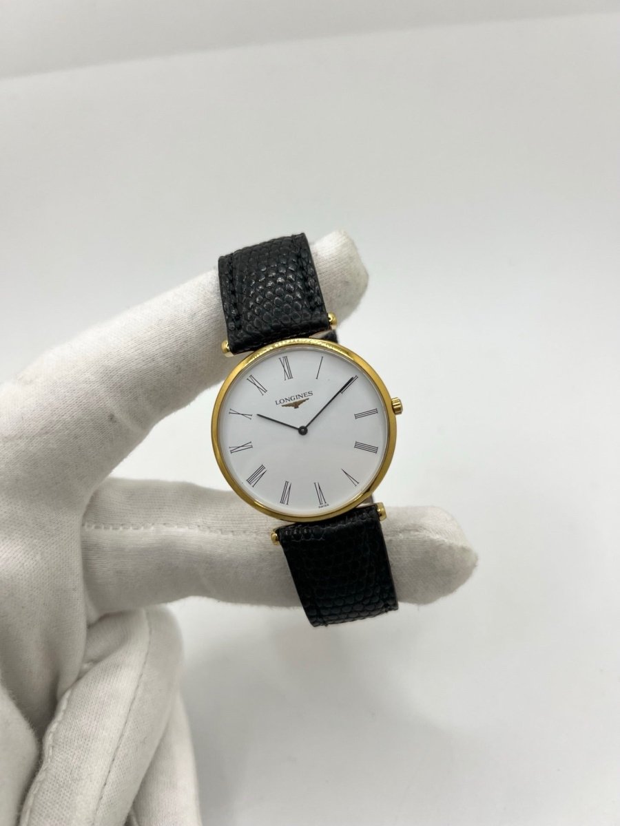 Montre LONGINES "La Grande Classique" plaqué or, acier et cuir - Castafiore