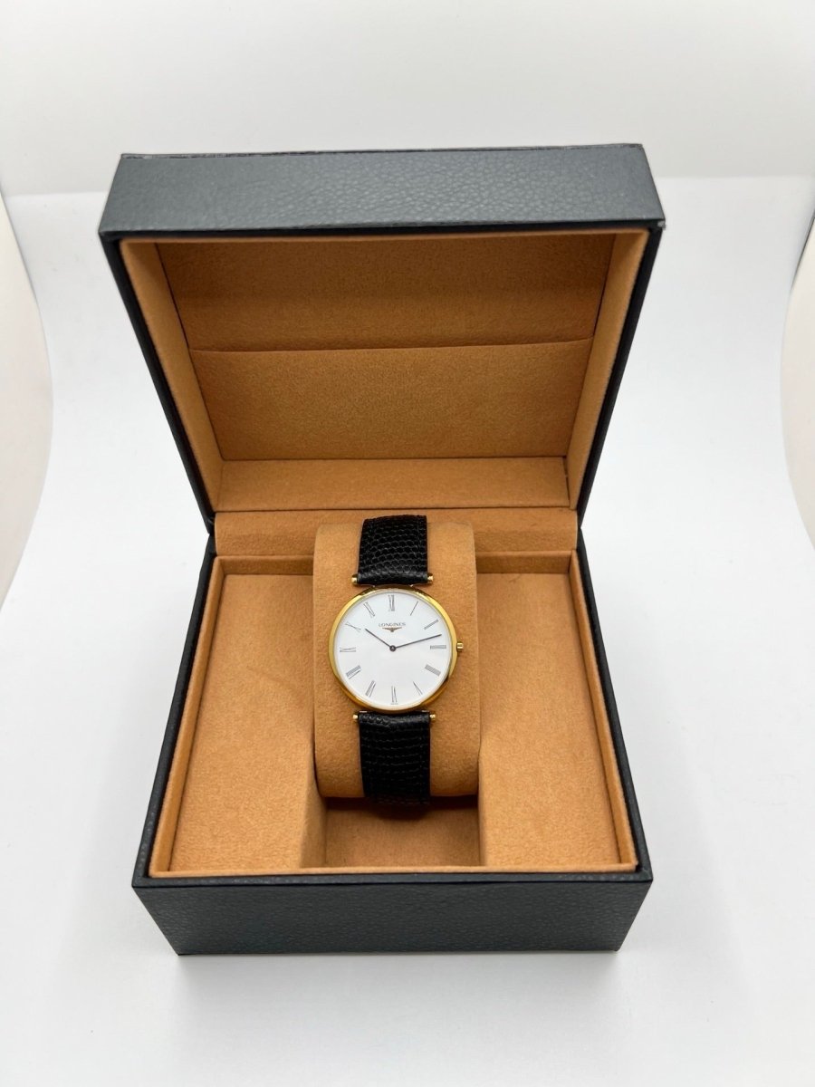 Montre LONGINES "La Grande Classique" plaqué or, acier et cuir - Castafiore