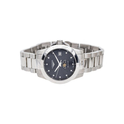 Montre LONGINES "PrimaLuna" en acier et diamants - Castafiore