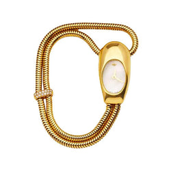 Montre Maille tubogas VAN CLEEF & ARPELS "Cadenas" en or jaune et diamants - Castafiore