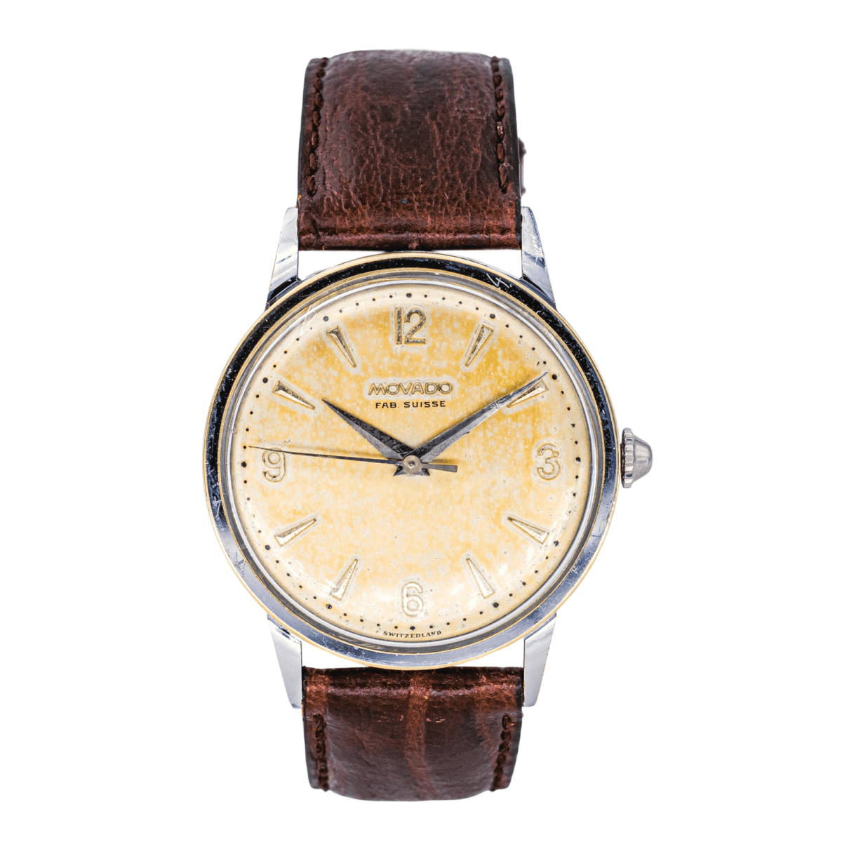 Montre MOVADO en acier et cuir - Castafiore