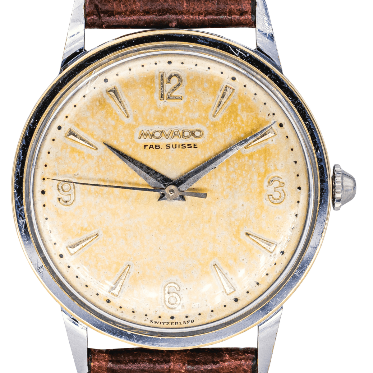 Montre MOVADO en acier et cuir - Castafiore